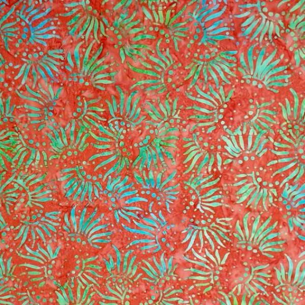 ORANGE TURQUOISE - Carmine - Batikstoff aus Indonesien